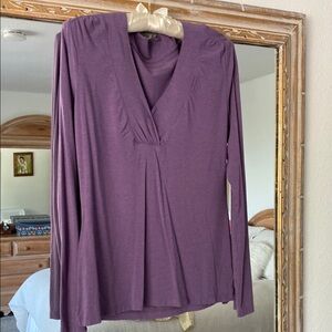 Geoffrey Beene Purple Asymmetrical Pleated Blouse